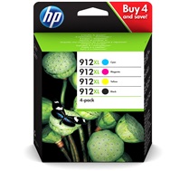 HP 912XL Pack de 4 cartouches d'encre noir/cyan/magenta/jaune authentiques